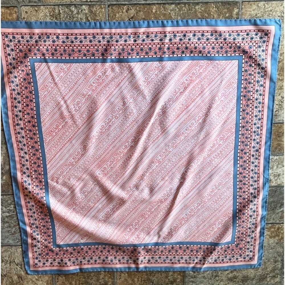 Vintage 1970’s Anne Klein Scarf FOR ROBINSON & GOLLUBER Scarf Geometric Floral